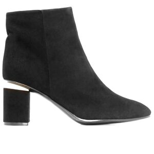 Tory Burch Jones Heeled Booties in Lancaster Suede Black / White Size 8.5